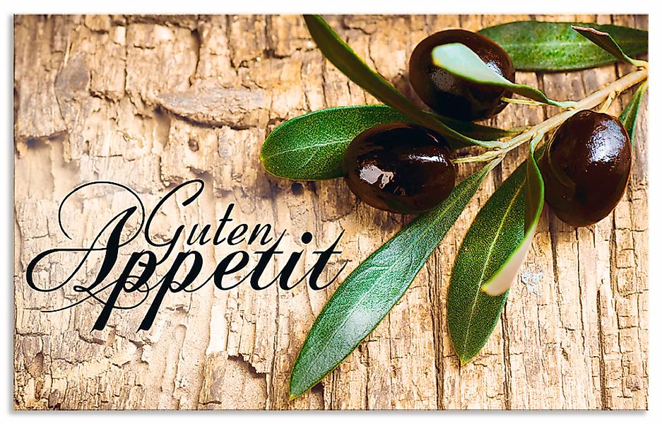 Artland Küchenrückwand "Oliven Guten Appetit" Alu Spritzschutz mit Klebeban günstig online kaufen