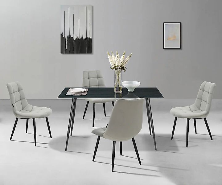 Home affaire Essgruppe "Arhus" Set, 5 Stk. tlg. mit Glasplatte in Holzoptik günstig online kaufen