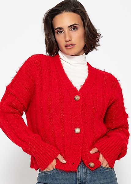 SASSYCLASSY Cardigan Strickcardigan Damen mit Rippstruktur günstig online kaufen