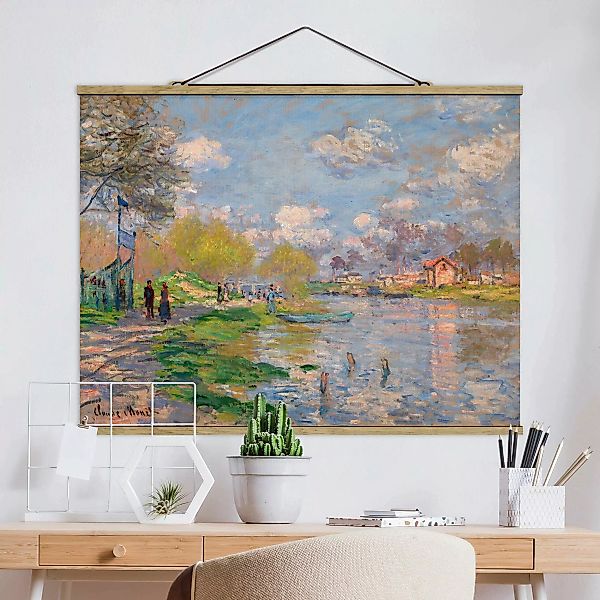 Stoffbild Kunstdruck mit Posterleisten - Querformat Claude Monet - Seine günstig online kaufen