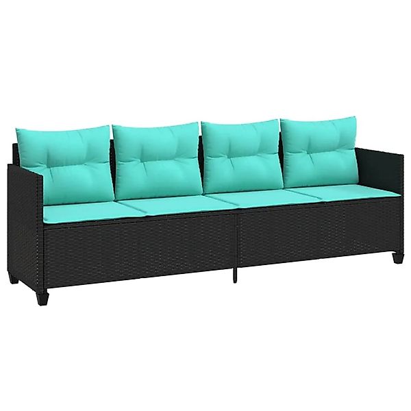 vidaXL Sonnenliege mit Kissen Schwarz Poly Rattan 368334 günstig online kaufen