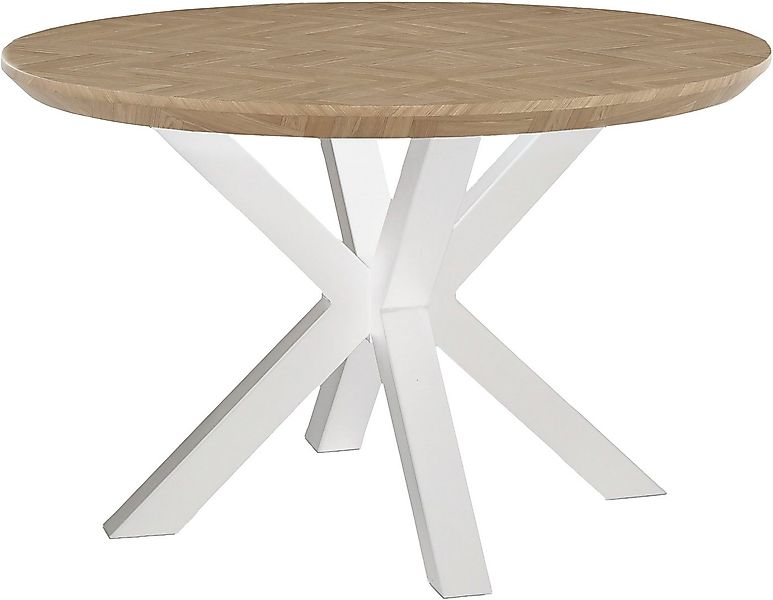 Jockenhöfer Gruppe Esstisch Oakland, rund, 120cm ø, Parkettoptik., Metallun günstig online kaufen