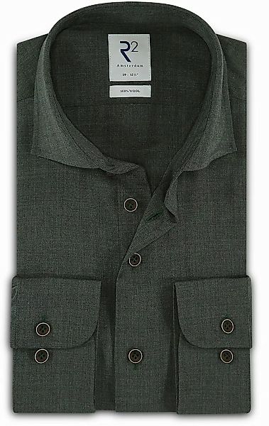R2 Wolle Hemd Dunkelgrün - Größe 37 günstig online kaufen