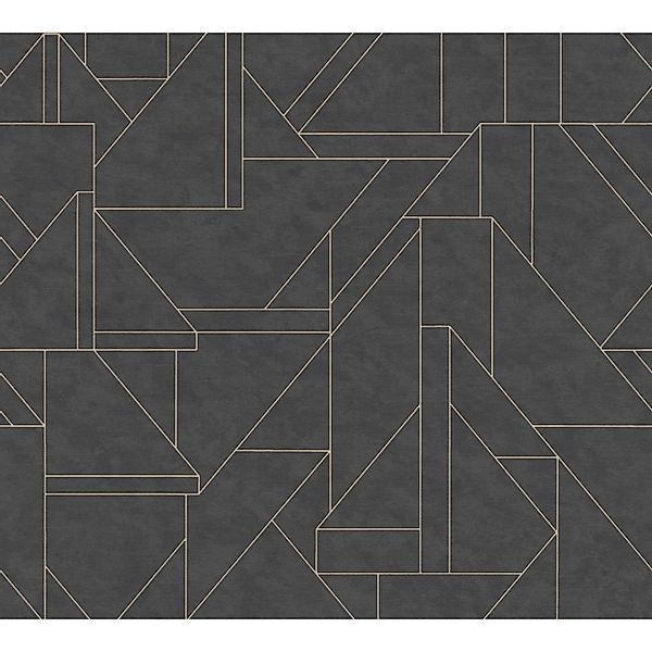 AS-Creation Vliestapete Grafikmuster Geometrisch Schwarz-Gold günstig online kaufen