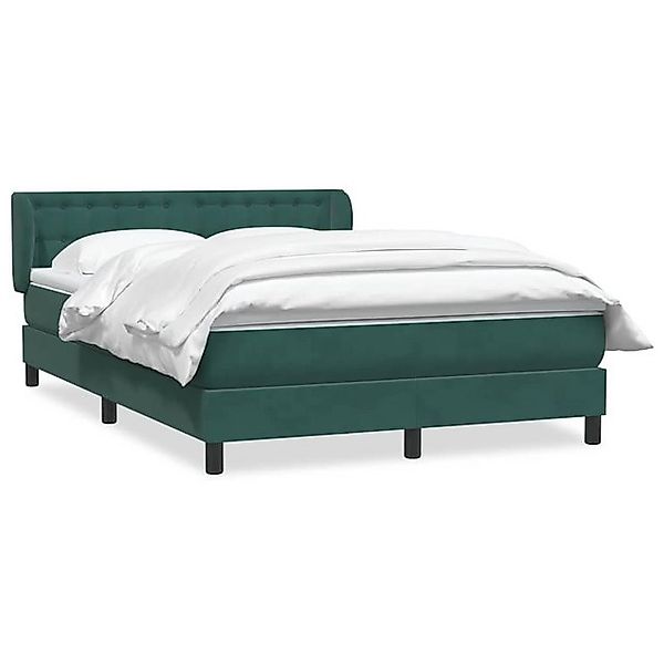 vidaXL Boxspringbett, Boxspringbett mit Matratze Dunkelgrün 140x220 cm Samt günstig online kaufen