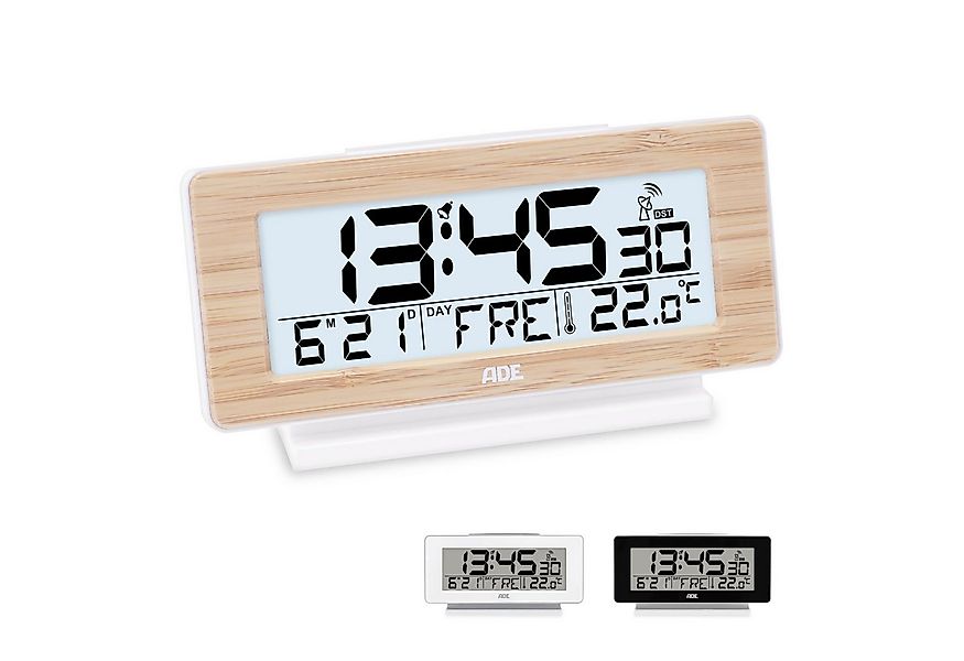 ADE Funkwecker Digitaler Wecker mit Beleuchtung, ohne Ticken mit Wochentag- günstig online kaufen