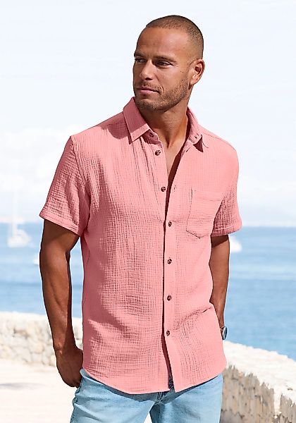 Beachtime Kurzarmhemd "Regular fit", Kurzarm, Freizeithemd aus Musselin-War günstig online kaufen