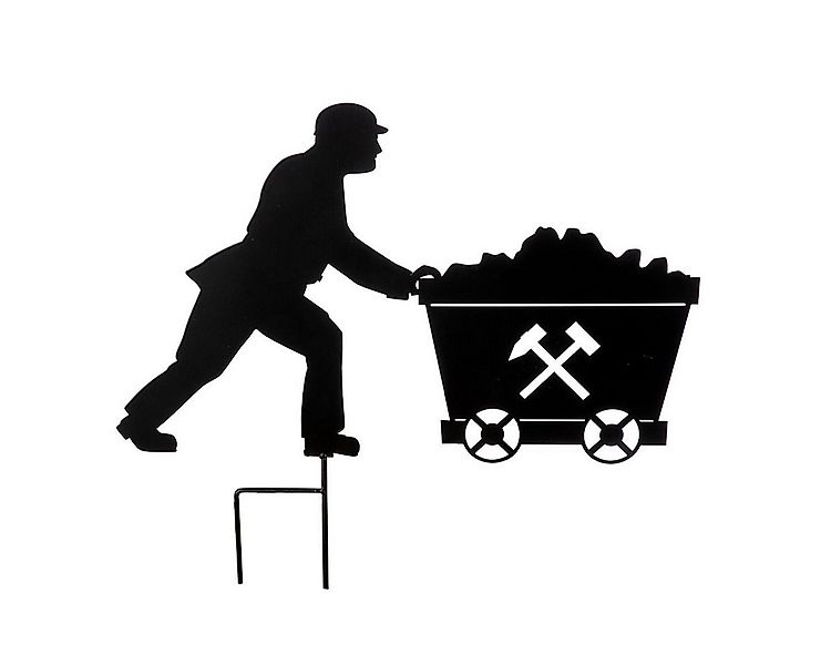 MF Gartenstecker Gartenstecker Bergmann Lore Metall Schwarz 45cm (1-St) günstig online kaufen