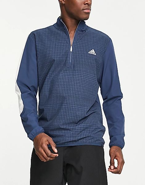 adidas Golf – Jacke in Navy mit kurzem Reißverschluss und Print-Marineblau günstig online kaufen