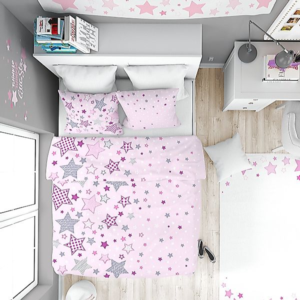 MTOnlinehandel Bettwäsche Sterne 135x200 + 80x80 günstig online kaufen