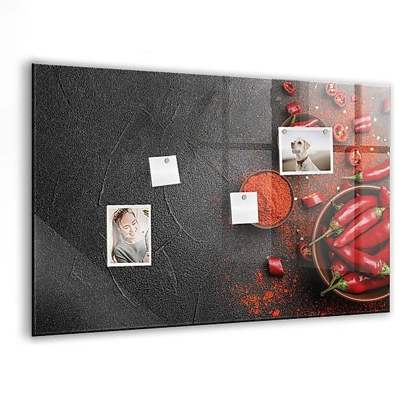 Tulup Schreib Magnettafel Rote Paprika 90x60 cm Magnettafel Wohnzimmer Glas günstig online kaufen