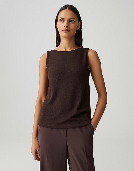 OPUS Shirttop Loose Fit in edler Strickoptik Jersey mit Rundhals-Ausschnitt günstig online kaufen
