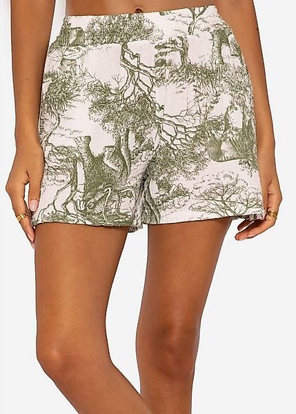 SASSYCLASSY Shorts Musselin Sommer Hose Damen Kurz mit Motiv 100 % Baumwoll günstig online kaufen