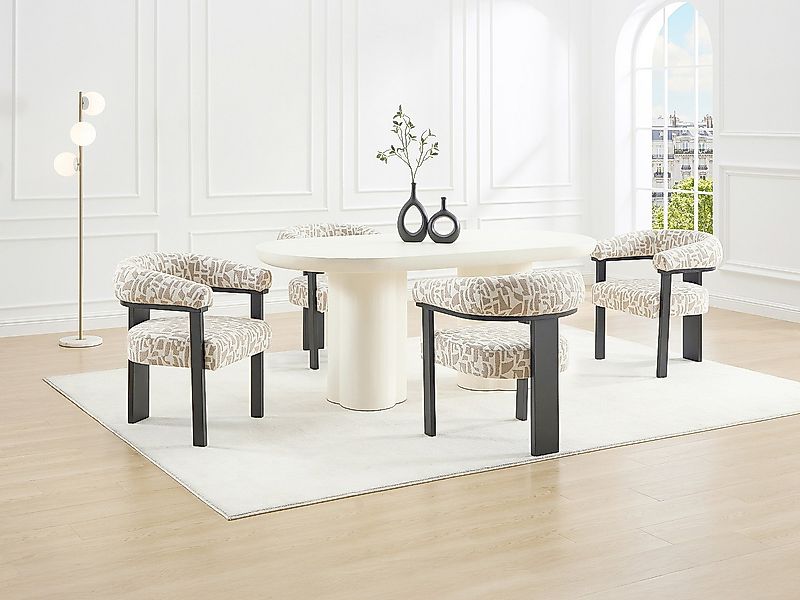 Stuhl mit Armlehnen 1er - Strukturstoff Bicolor & Kautschukholz schwarz - C günstig online kaufen