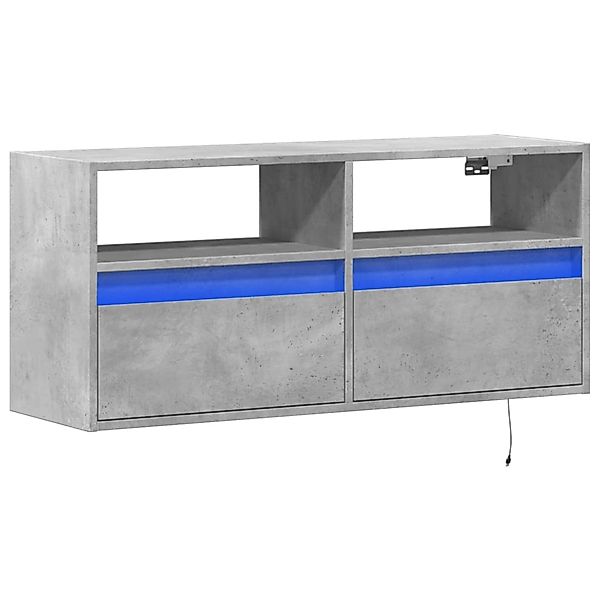 vidaXL TV-Wandschrank mit LED-Beleuchtung Betongrau 100x31x45 cm 852337 günstig online kaufen