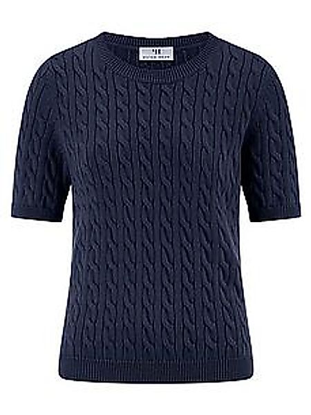 Rundhals-Pullover 1/2-Arm Peter Hahn blau günstig online kaufen