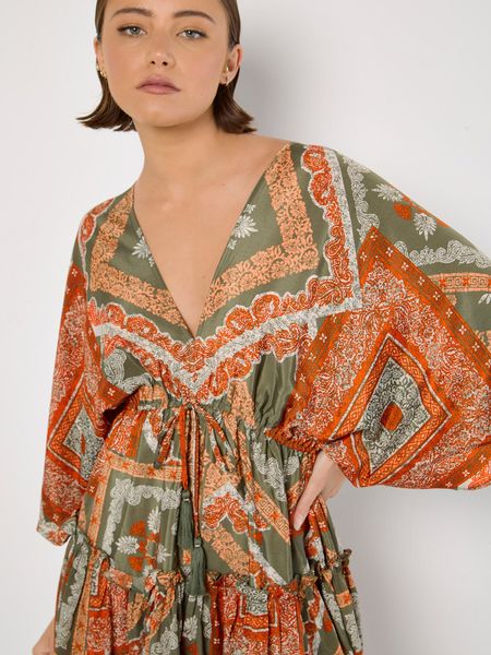 Apricot Minikleid Kaftan-Minikleid aus Satin mit günstig online kaufen