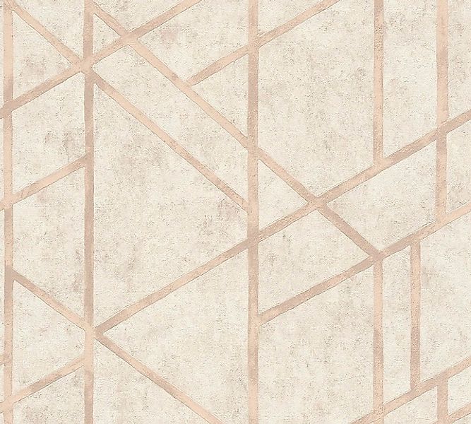 Bricoflor Art Déco Tapete Creme Gold Elegante Vliestapete Geometrisch für S günstig online kaufen