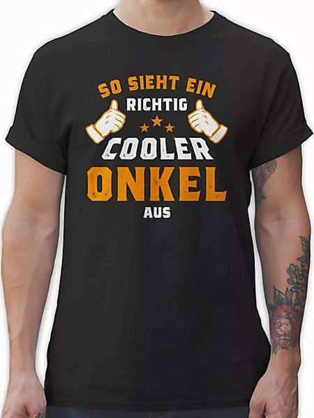 Shirtracer T-Shirt So sieht ein richtig cooler Onkel aus Orange Onkel günstig online kaufen