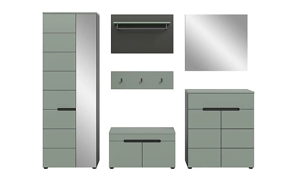 Garderobenkombination 6-teilig  Canu ¦ grau ¦ Maße (cm): B: 255 H: 190 Gard günstig online kaufen