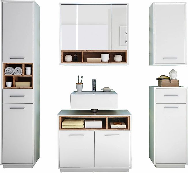 BASIC by Balculina Badmöbel-Set "Mila, Badezimmerset BxHxT 156x191x40 cm" 5 günstig online kaufen