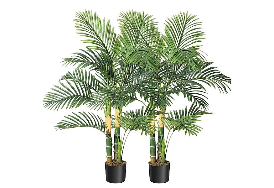 Kunstbaum 2er-Set Kunstpalme Künstliche Palme Kunstpflanzen 122/152cm, Garv günstig online kaufen
