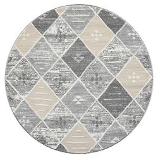payé Teppich Esso 79 Hochflor Rund 160x160 cm Grau günstig online kaufen