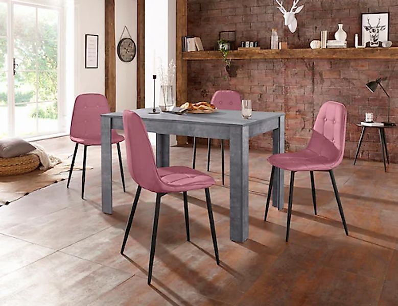 INOSIGN Essgruppe Set, 5 Stk. tlg. mit Esstisch 120 cm breit günstig online kaufen