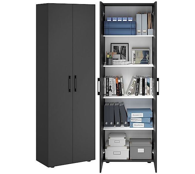 Bellamio Mehrzweckschrank Apol (Anthrazitschwarz) Aktenschrank mit 2 Türen günstig online kaufen