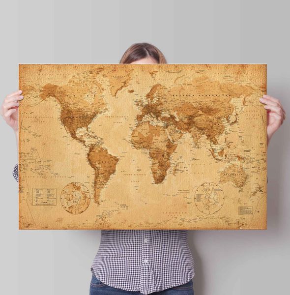 Reinders Poster "Poster Weltkarte Antik Stil" Weltkarte 1 Stk. tlg. günstig online kaufen