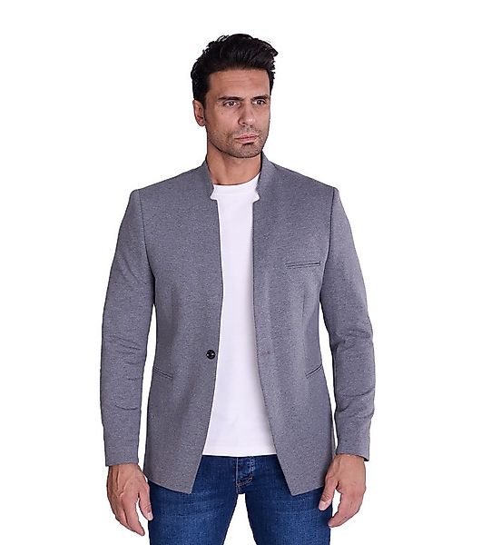 Denim Distriqt Jerseysakko Herren Slim Fit Stehkragen Sakko günstig online kaufen