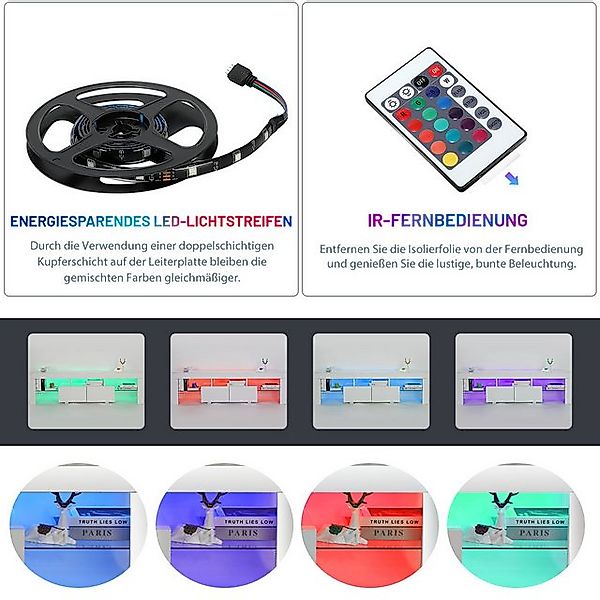 WILGOON TV-Schrank TV-Schrank Hochglanz, mit LED-Beleuchtung, 16 Farben, 2 günstig online kaufen