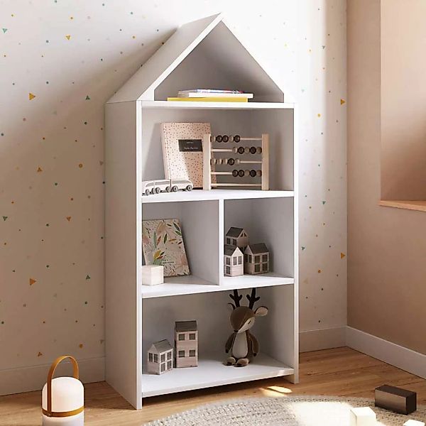Kinderzimmer Regal Haus in Weiß 105 cm hoch - 50 cm breit günstig online kaufen