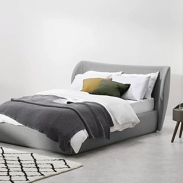 Topeka Polsterbett mit Bettkasten (160 x 200 cm), Felsengrau - MADE.com günstig online kaufen