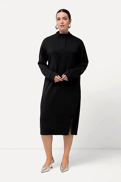 Ulla Popken Midikleid Sweatkleid Saumschlitz Stehkragen Langarm günstig online kaufen