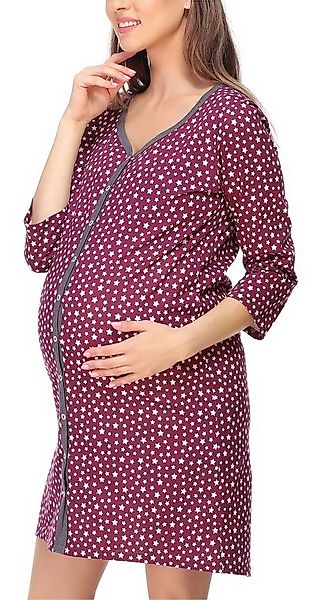 Be Mammy Umstandsnachthemd Damen Umstands Nachthemd 3/4 Arm mit Stillfunkti günstig online kaufen