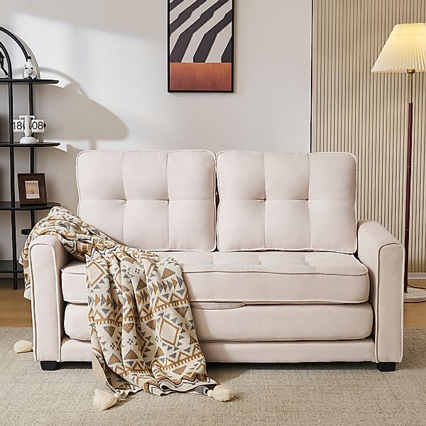 Klappbares Schlafsofa 2-Sitzer,modernes Design,151x86x75 cm, mit doppellagi günstig online kaufen