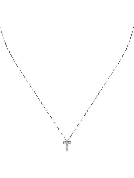 FAVS Collier FAVS Damen-Kette 375er Weißgold 57 Zirkonia Kreuz günstig online kaufen