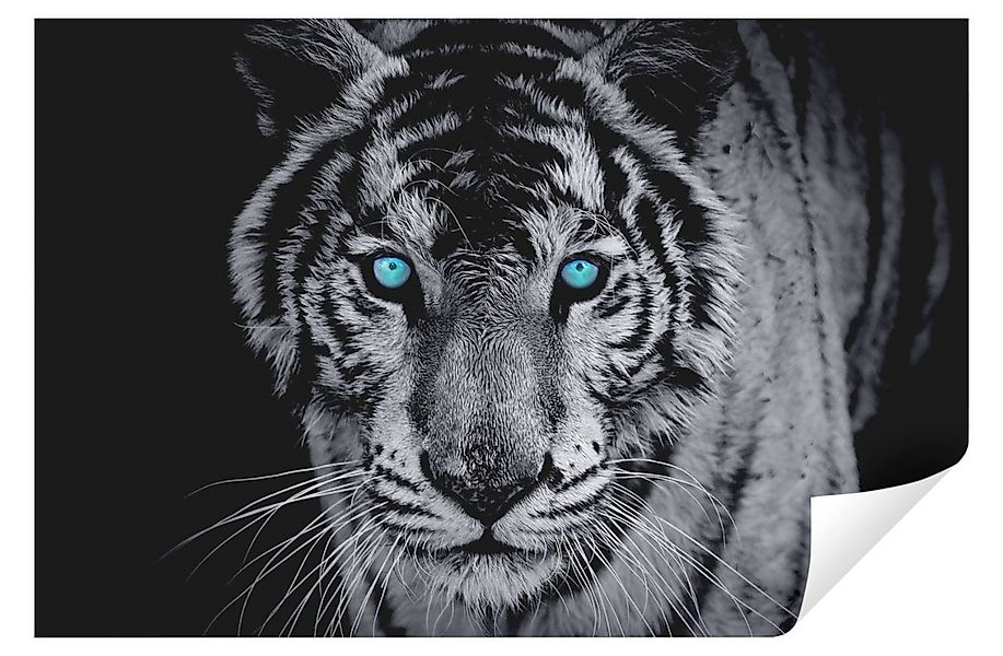 Wallarena Fototapete Tiere Tiger Schwarz 3D EFFEKT Vlies Tapete Wohnzimmer günstig online kaufen