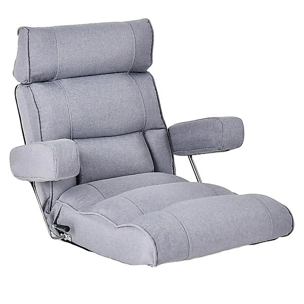 Costway Bodenstuhl Klappbar mit Rückenlehne Grau günstig online kaufen