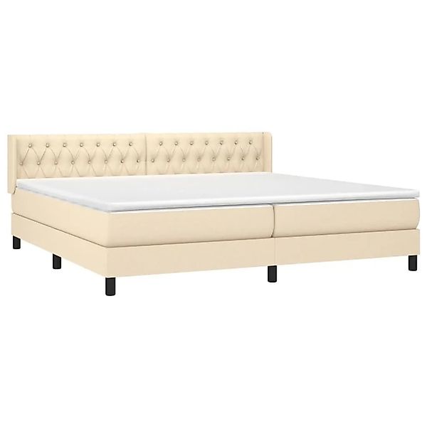 vidaXL Boxspringbett mit Matratze Creme 200x200 cm Stoff 3129982 günstig online kaufen