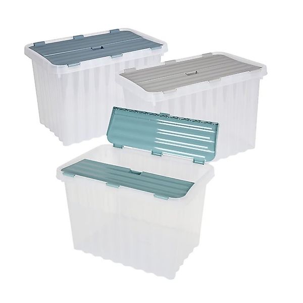 BURI Aufbewahrungsbox Wellenbox 24L 43x30x30cm Transparent günstig online kaufen