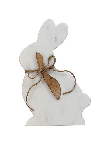 Servierbrett Hase aus Marmor – Inkl. Akazienholz-Messer, dekorativ & prakti günstig online kaufen