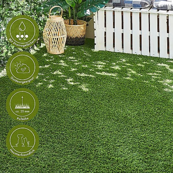 OTTO home Kunstrasen "Havanna" rechteckig 22 mm Höhe für Balkon & Terrasse, günstig online kaufen
