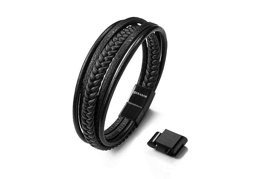 SERASAR Lederarmband Leder Herrenarmband "Braid" (Klassisch, elegant, casua günstig online kaufen
