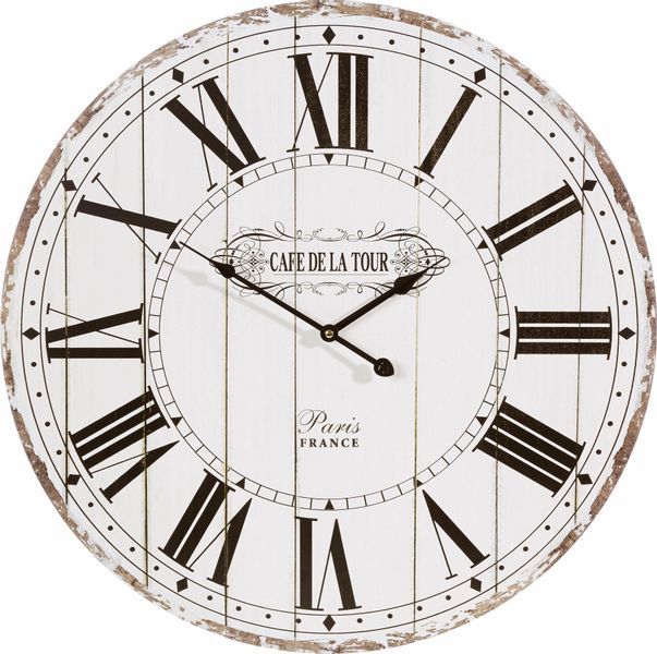Home affaire Wanduhr ""Cafe de la tour"" römische Ziffern, rund, Ø 60 cm, V günstig online kaufen
