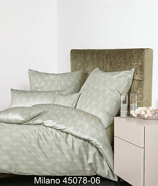 Janine Janine Mako-Satin Bettwäsche MILANO 45078 salbeigrün Größe:  80x80 c günstig online kaufen