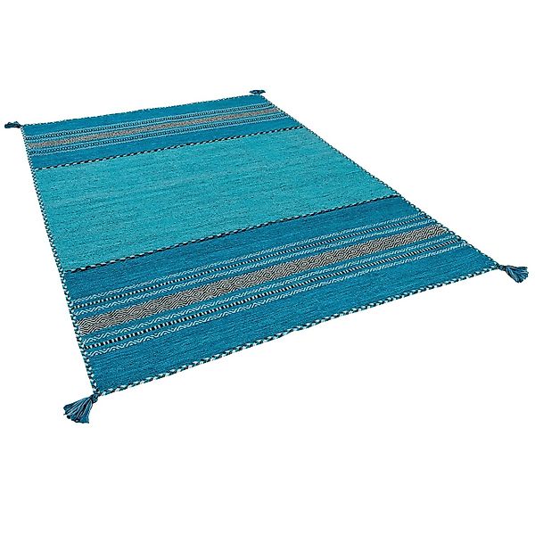 Pergamon Natur Teppich Kelim Navarro Türkis 200x300cm günstig online kaufen