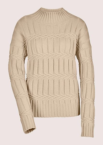 MADELEINE Longpullover "Pullover Stehkragen-Pullover mit Zopfmuster" günstig online kaufen