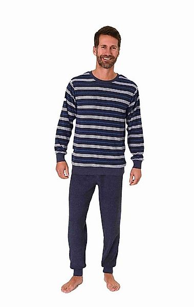RELAX by Normann Pyjama Herren Frottee Schlafanzug mit Bündchen - auch in Ü günstig online kaufen
